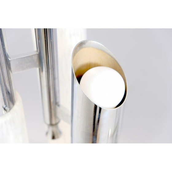 Image 1 of Vintage aluminium plafondlamp van Carlo Nason voor Mazzega, Italië