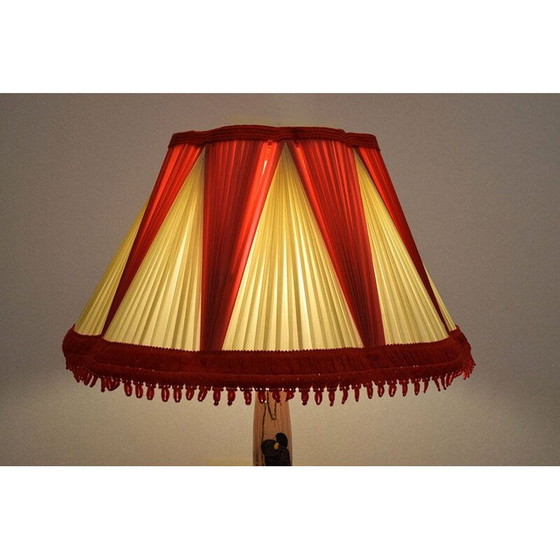 Image 1 of Vintage keramieken vloerlamp met tafel en originele kap, 1950