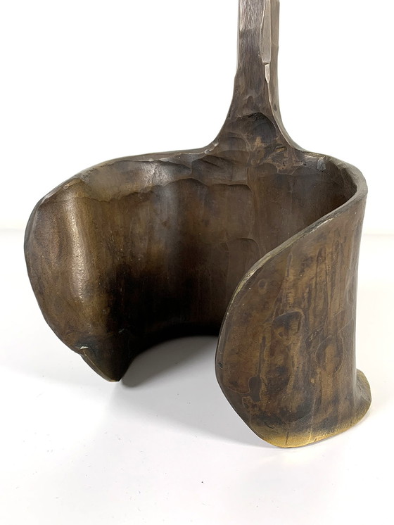 Image 1 of Sculpturale bronzen kandelaar