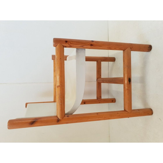 Image 1 of Vintage stoel in hout en stof, Italië 1980