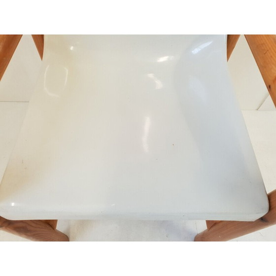 Image 1 of Vintage stoel in hout en stof, Italië 1980