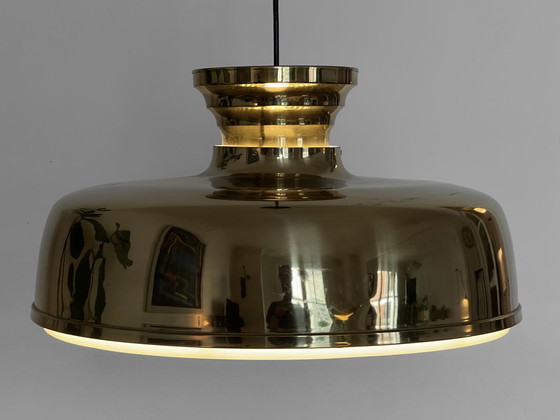 Image 1 of Grote messing hanglamp, Zweden 1960