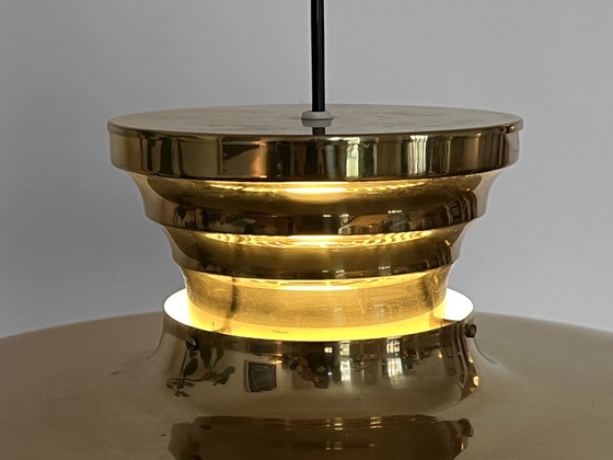 Image 1 of Grote messing hanglamp, Zweden 1960