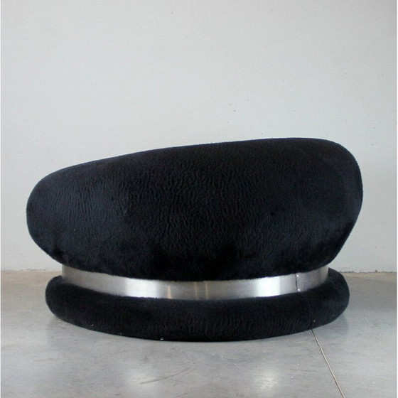 Image 1 of Paar vintage zwart-witte fauteuils, Italië 1970