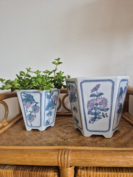 Vintage Chinese Bloempotten