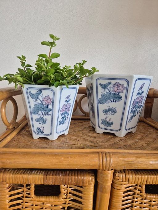 Vintage Chinese Bloempotten