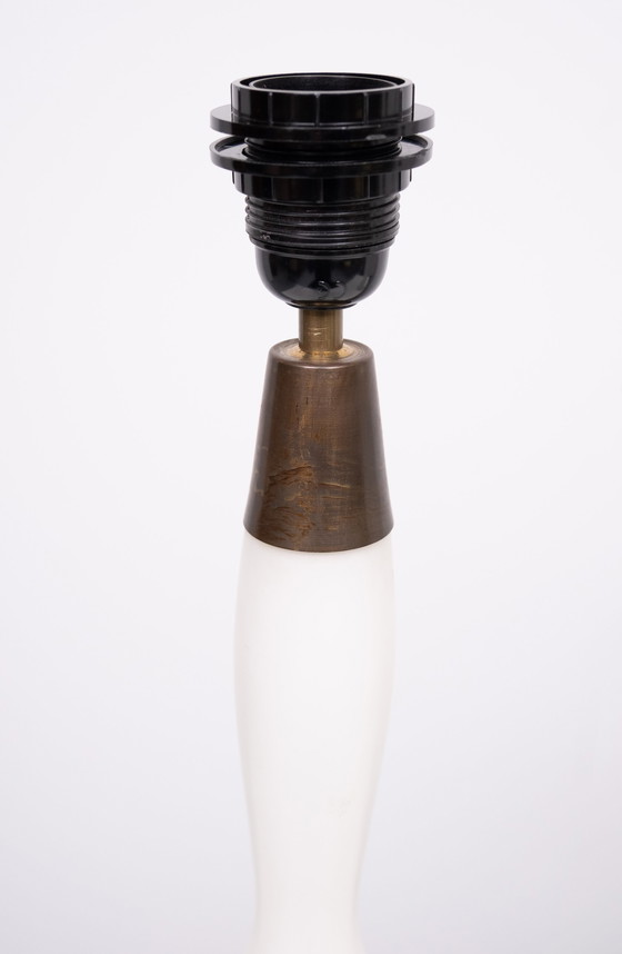 Image 1 of Kastrup Opaline Glazen Tafellampen Ontwerp Van Jacob Bang, Jaren 60 Denemarken