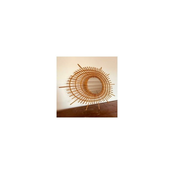 Image 1 of Vintage rotan zonnespiegel, 1960