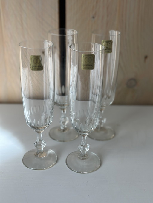 4 x Durobor Belgium champagne glazen 70s