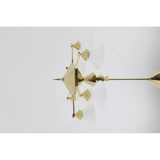 Image 1 of Vintage messing kroonluchter voor Anyz, Tsjecho-Slowakije 1930