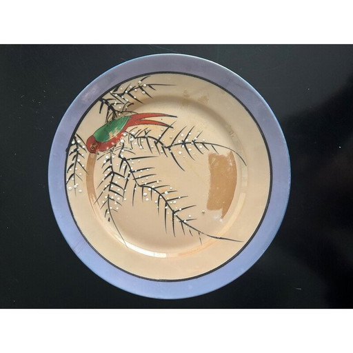 7 vintage porseleinen borden gedecoreerd met vogels, Japan