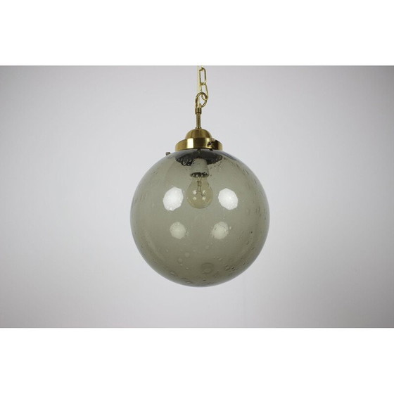 Image 1 of Vintage metalen en glazen hanglamp van Kamenický Šenov, Tsjecho-Slowakije 1970