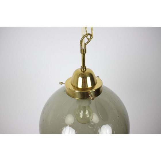 Image 1 of Vintage metalen en glazen hanglamp van Kamenický Šenov, Tsjecho-Slowakije 1970