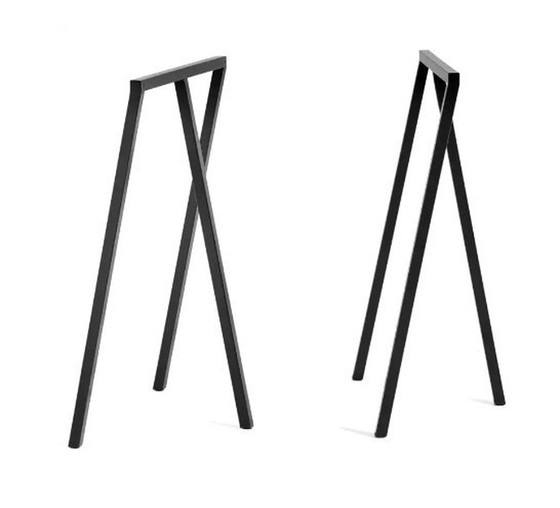 Image 1 of 2x Hay Loop Stand Frame Black Hoog