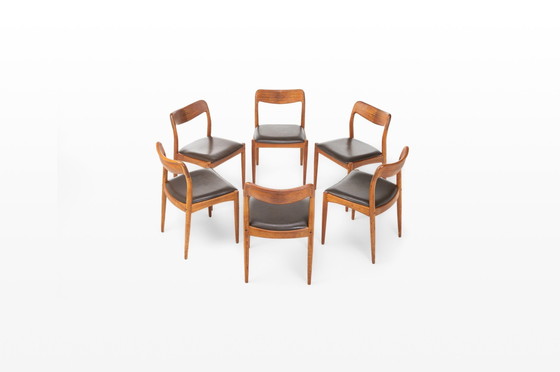 Image 1 of Eetkamerstoelen van Johannes Andersen voor Uldum Mobelfabrik, Denemarken, 1960S, set van 6