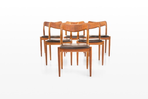 Eetkamerstoelen van Johannes Andersen voor Uldum Mobelfabrik, Denemarken, 1960S, set van 6