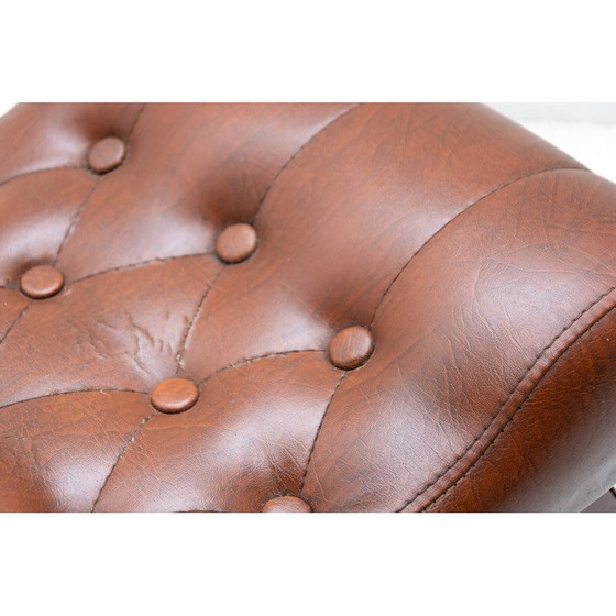 Image 1 of Vintage krukje van kunstleer met opbergruimte, Tsjecho-Slowakije 1980