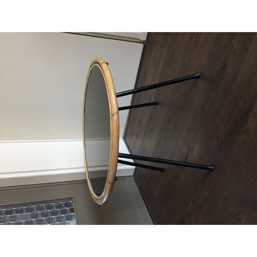 Vintage glazen en stalen salontafel van Rohé Noordwolde, 1950