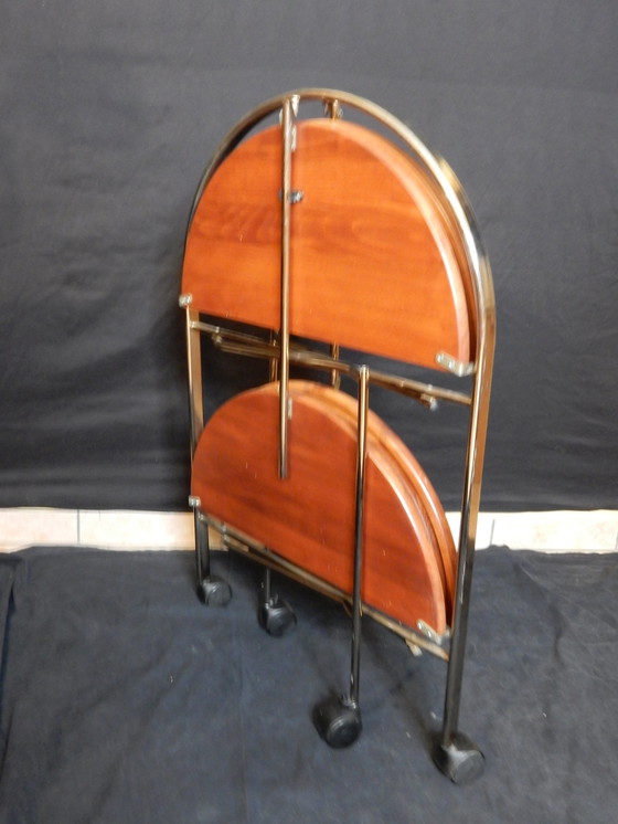 Image 1 of Vintage teakhouten bar trolley