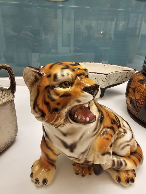 Image 1 of Handgeschilderd Tijger Uit Italië Vintage Retro