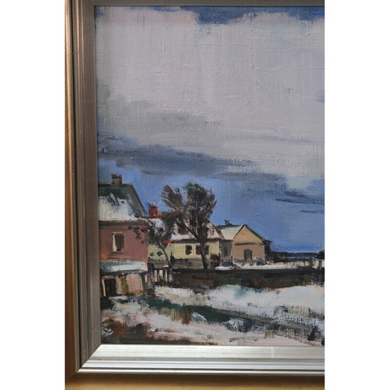 Image 1 of Vintage olieverfschilderij op doek van Gunnar Herman Berglund, Zweden 1960