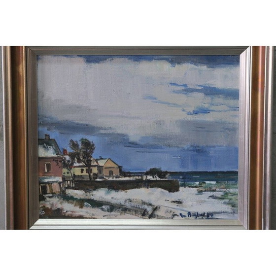 Image 1 of Vintage olieverfschilderij op doek van Gunnar Herman Berglund, Zweden 1960