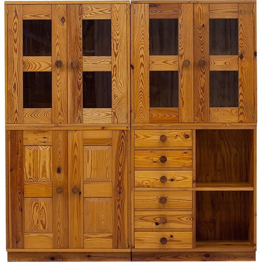 Set van 4 vintage massief grenen opbergkasten voor Luxus, Zweden 1960