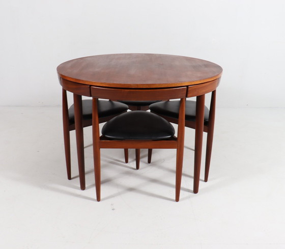 Image 1 of Teakhouten eettafelset van Hans Olsen voor Frem Røjle, model: 'Roundette', Denemarken, jaren 1960