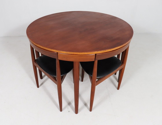 Image 1 of Teakhouten eettafelset van Hans Olsen voor Frem Røjle, model: 'Roundette', Denemarken, jaren 1960