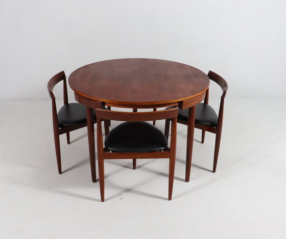 Image 1 of Teakhouten eettafelset van Hans Olsen voor Frem Røjle, model: 'Roundette', Denemarken, jaren 1960