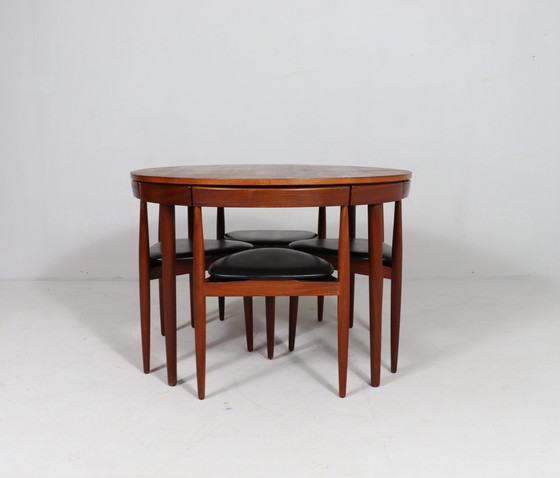 Image 1 of Teakhouten eettafelset van Hans Olsen voor Frem Røjle, model: 'Roundette', Denemarken, jaren 1960