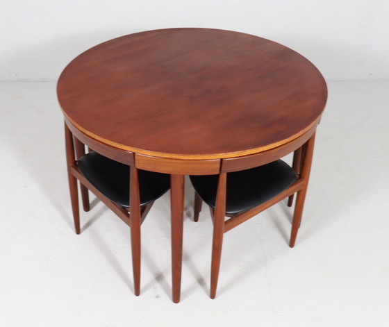 Image 1 of Teakhouten eettafelset van Hans Olsen voor Frem Røjle, model: 'Roundette', Denemarken, jaren 1960