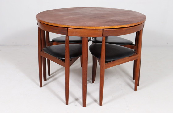 Image 1 of Teakhouten eettafelset van Hans Olsen voor Frem Røjle, model: 'Roundette', Denemarken, jaren 1960