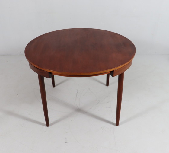 Image 1 of Teakhouten eettafelset van Hans Olsen voor Frem Røjle, model: 'Roundette', Denemarken, jaren 1960