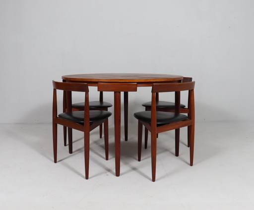 Teakhouten eettafelset van Hans Olsen voor Frem Røjle, model: 'Roundette', Denemarken, jaren 1960