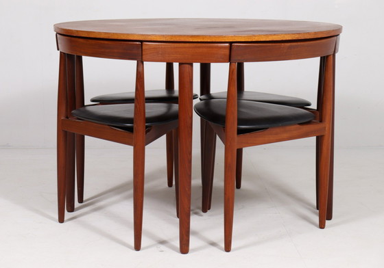 Image 1 of Teakhouten eettafelset van Hans Olsen voor Frem Røjle, model: 'Roundette', Denemarken, jaren 1960