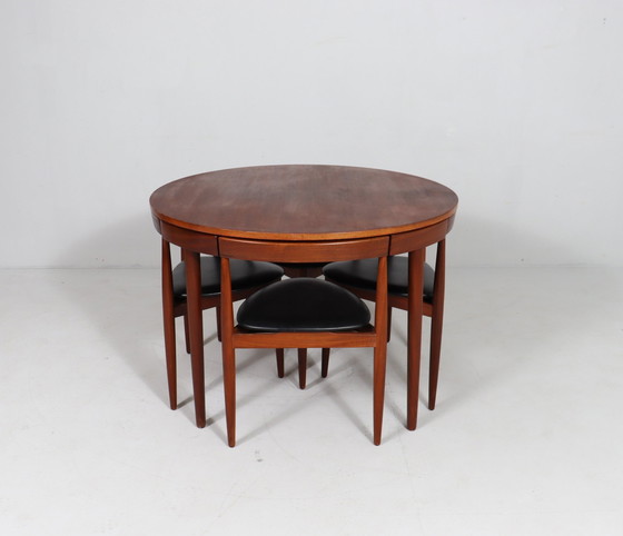 Image 1 of Teakhouten eettafelset van Hans Olsen voor Frem Røjle, model: 'Roundette', Denemarken, jaren 1960