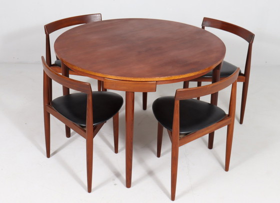 Image 1 of Teakhouten eettafelset van Hans Olsen voor Frem Røjle, model: 'Roundette', Denemarken, jaren 1960