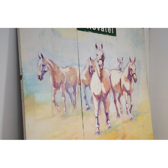 Image 1 of Vintage schilderij met paardenmotief, Tsjechoslowakije 1970