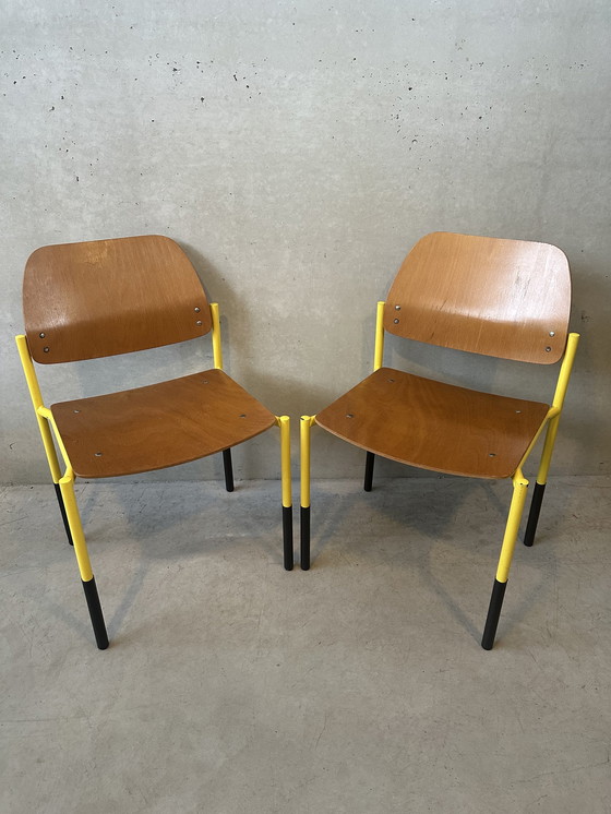 Image 1 of 6x vintage stapelstoelen ‘De Valk’