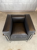 Cassina Lc2 Le Corbusier Fauteuil Zwart Leer/Chroom