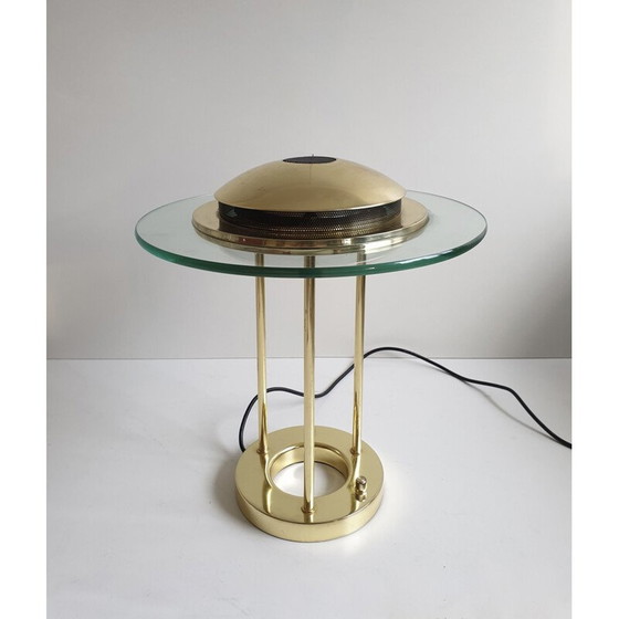 Image 1 of Vintage messing bureaulamp van R. Sonneman voor George Kovacs, 1980