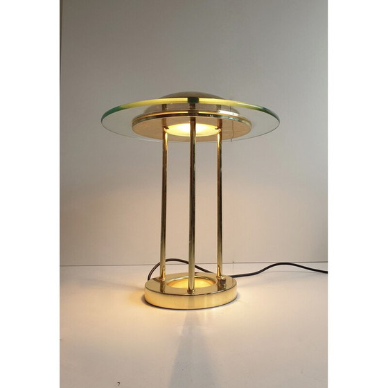 Image 1 of Vintage messing bureaulamp van R. Sonneman voor George Kovacs, 1980
