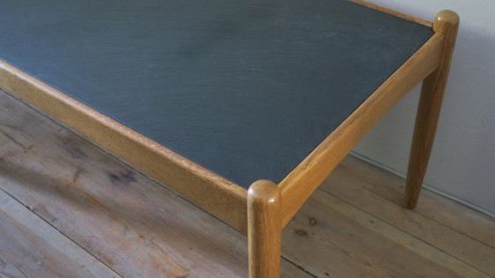 Image 1 of Mid Century Leisteen & Eiken Salontafel Door Eric Merthen, Zweden 1960S