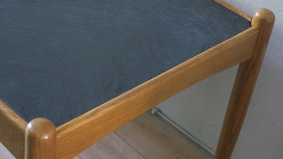 Image 1 of Mid Century Leisteen & Eiken Salontafel Door Eric Merthen, Zweden 1960S