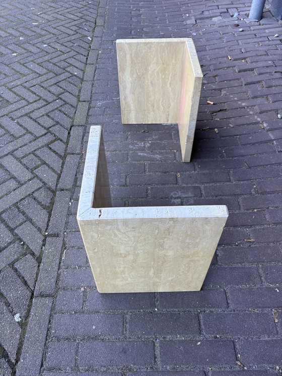 Image 1 of Vintage Italiaans Travertin Coffeetable