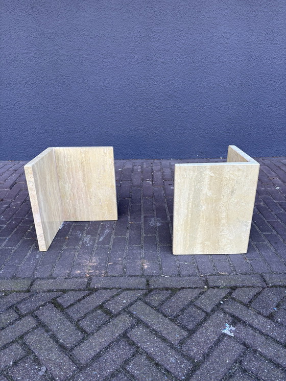 Image 1 of Vintage Italiaans Travertin Coffeetable