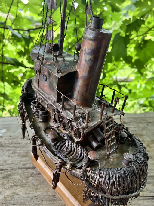 Vintage design Steampunk sculptuur Schip