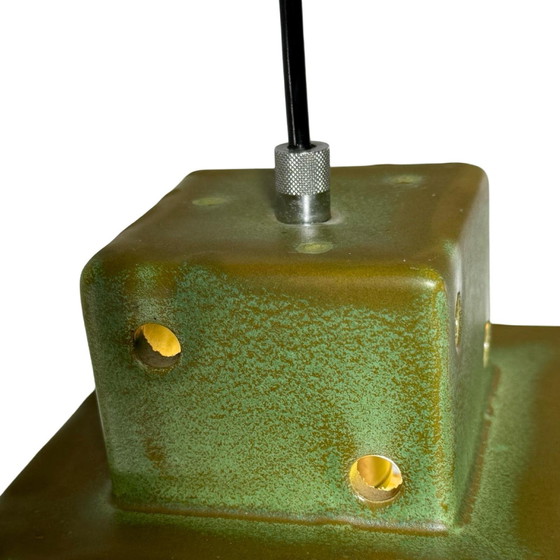 Image 1 of Vintage 70's Hanglamp - Keramiek - In de vorm van een dobbelsteen - Inclusief kap