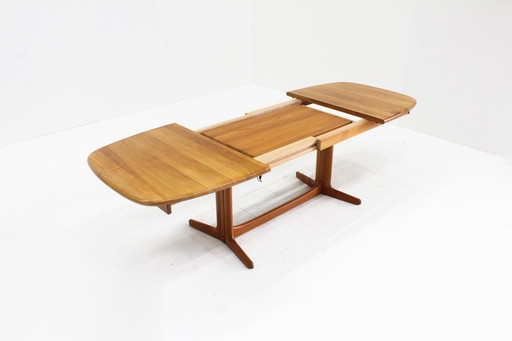 Vintage Deense Ovalen Uitschuifbare Eettafel Tafel Massief Teak 1960S